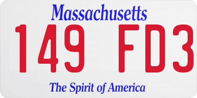 MA license plate 149FD3