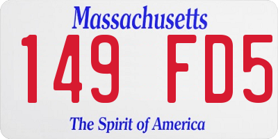 MA license plate 149FD5
