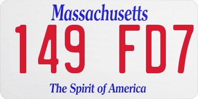 MA license plate 149FD7