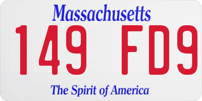 MA license plate 149FD9