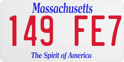 MA license plate 149FE7
