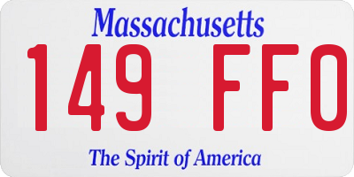 MA license plate 149FF0