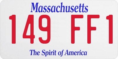 MA license plate 149FF1