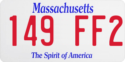 MA license plate 149FF2