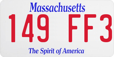 MA license plate 149FF3