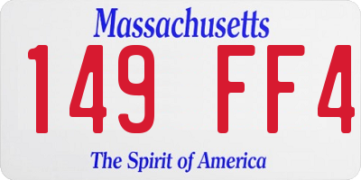 MA license plate 149FF4