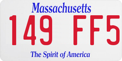 MA license plate 149FF5