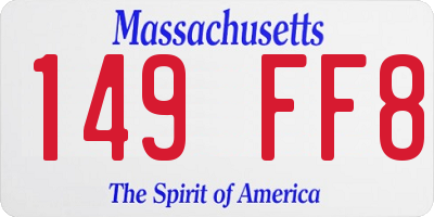 MA license plate 149FF8
