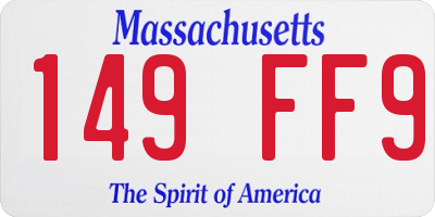 MA license plate 149FF9