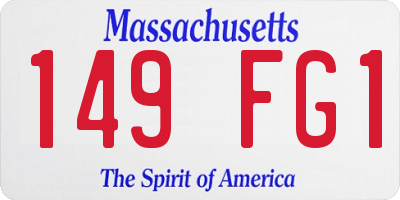 MA license plate 149FG1