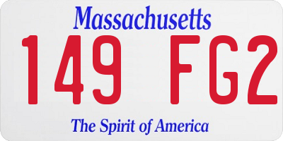 MA license plate 149FG2