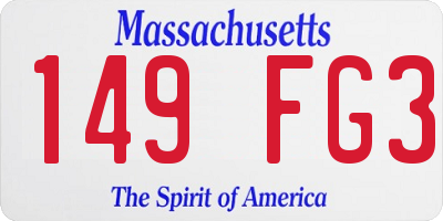MA license plate 149FG3