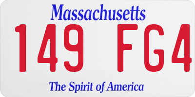 MA license plate 149FG4