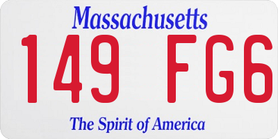 MA license plate 149FG6