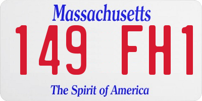 MA license plate 149FH1