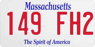 MA license plate 149FH2