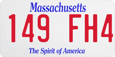 MA license plate 149FH4