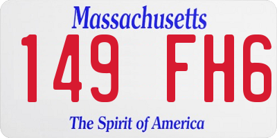 MA license plate 149FH6