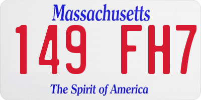 MA license plate 149FH7