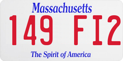 MA license plate 149FI2