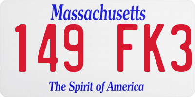 MA license plate 149FK3