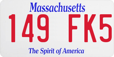 MA license plate 149FK5