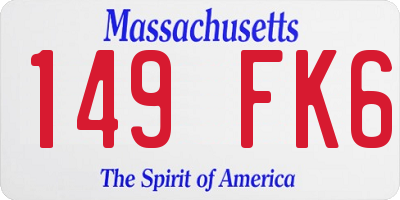 MA license plate 149FK6