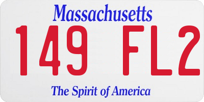 MA license plate 149FL2