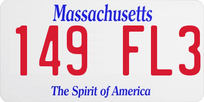MA license plate 149FL3