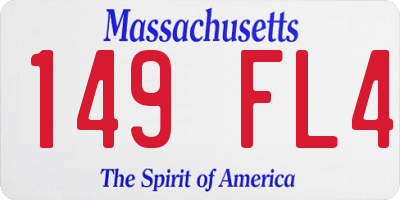 MA license plate 149FL4