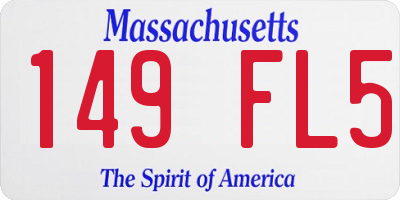 MA license plate 149FL5