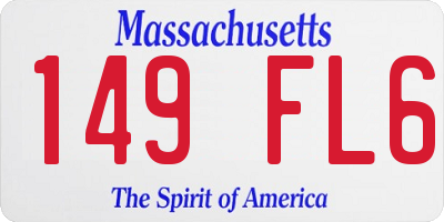 MA license plate 149FL6