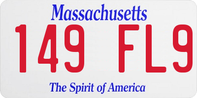 MA license plate 149FL9