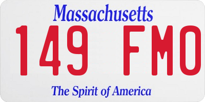 MA license plate 149FM0