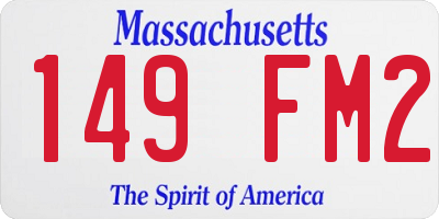 MA license plate 149FM2