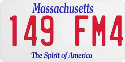 MA license plate 149FM4