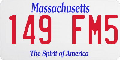 MA license plate 149FM5
