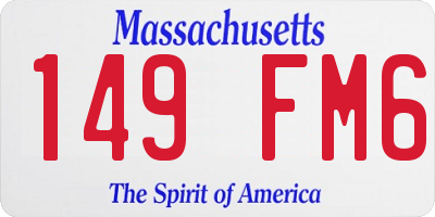 MA license plate 149FM6