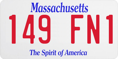 MA license plate 149FN1