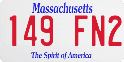 MA license plate 149FN2