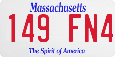 MA license plate 149FN4