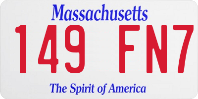 MA license plate 149FN7