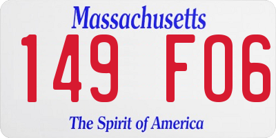 MA license plate 149FO6