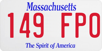 MA license plate 149FP0