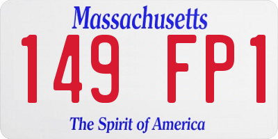 MA license plate 149FP1