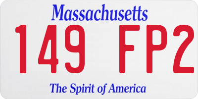 MA license plate 149FP2