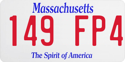 MA license plate 149FP4