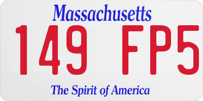 MA license plate 149FP5
