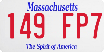 MA license plate 149FP7