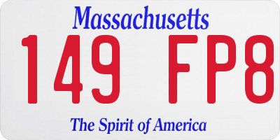 MA license plate 149FP8